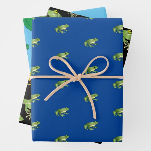 Set zum Wrapping von Fröschen Geschenkpapier Set (Beispiel)