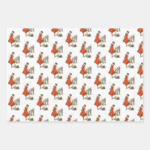 Set zum Wrapping von Krampus Geschenkpapier Set