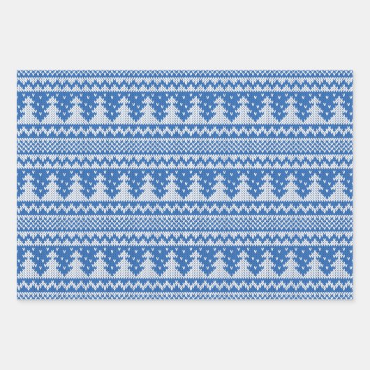 Set zum Wrapping von Weihnachts-Strick Geschenkpapier Set (Vorderseite 2)