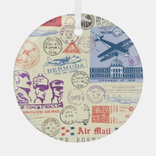 Set zur Dekoration der Vintagen Briefmarke