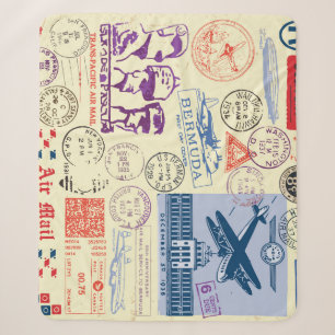 Set zur Dekoration der Vintagen Briefmarke Sherpadecke