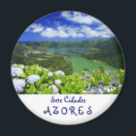 Sete Cidades, Azoren Magnet<br><div class="desc">Dieses Produkt hat ein Foto von Sete Cidades Krater und die Zwillingsseen. Sete Cidades liegt auf der Insel Sao Miguel,  den Azoren und Portugal.</div>
