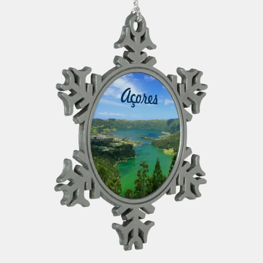 Sete Cidades - Azoren Schneeflocken Zinn-Ornament (Links)