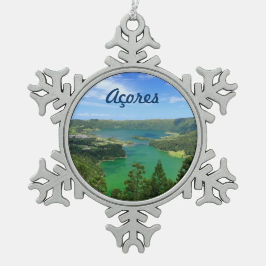 Sete Cidades - Azoren Schneeflocken Zinn-Ornament (Vorderseite)