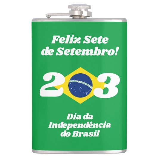 Sete de Setembro Unabhängigkeitstag Brasilien Flag Flachmann (Vorderseite)