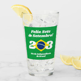 Sete de Setembro Unabhängigkeitstag Brasilien Flag Glas