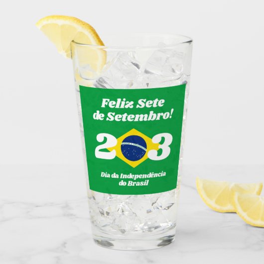 Sete de Setembro Unabhängigkeitstag Brasilien Flag Glas (Vorderseite Ice)