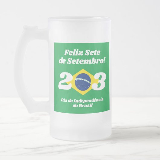 Sete de Setembro Unabhängigkeitstag Brasilien Flag Mattglas Bierglas (Links)