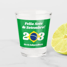 Sete de Setembro Unabhängigkeitstag Brasilien Flag Schnapsglas