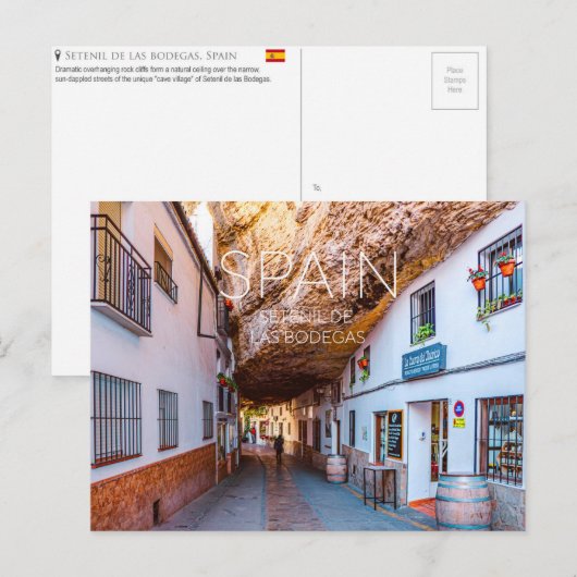 Setenil De Las Bodegas, Spanien Reise-Postkarte Postkarte (Vorne/Hinten)