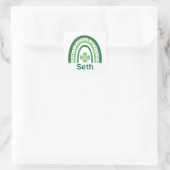 Seth Name Clover Boho Rainbow Quadratischer Aufkleber (Tasche)
