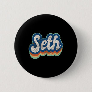 Seth Vorname Junge Vintage Stil 70er 80er Persönli Button
