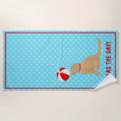 Sethe Day Golden Retriever Aqua Beachball Handtuch (Vorderseite)