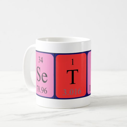 Seton Periodenname Tasse (Vorderseite Links)