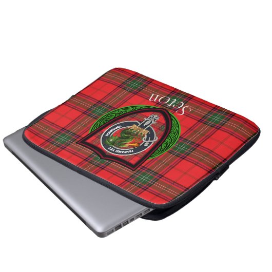 Seton Scottish Clan Tartan and Crest Laptopschutzhülle (Vorne Knopf)