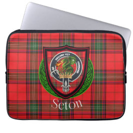 Seton Scottish Clan Tartan and Crest Laptopschutzhülle