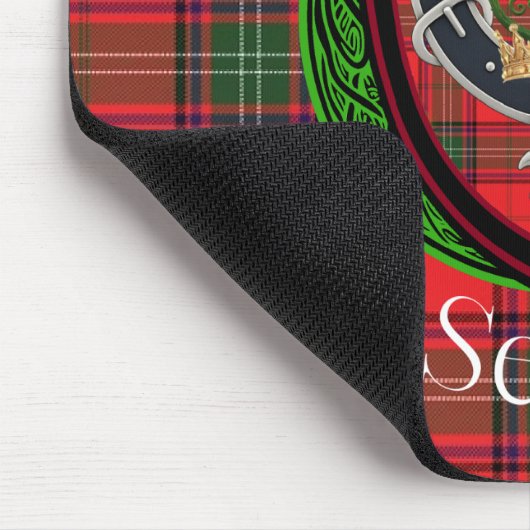 Seton Scottish Clan Tartan and Crest Mousepad (Ecke)