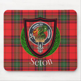 Seton Scottish Clan Tartan and Crest Mousepad