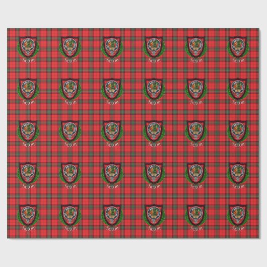Seton Scottish Clan Tartan & Crest Geschenkpapier (Flach)