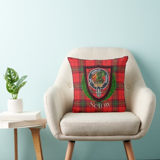 Seton Scottish Clan Tartan & Crest Kissen (Stuhl )