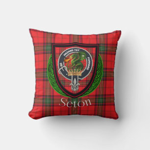 Seton Scottish Clan Tartan & Wappen Kissen