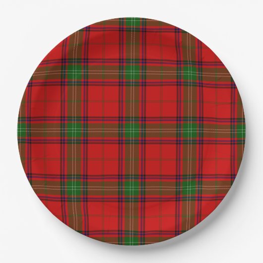 Seton tartan rot kariert pappteller (Vorderseite)