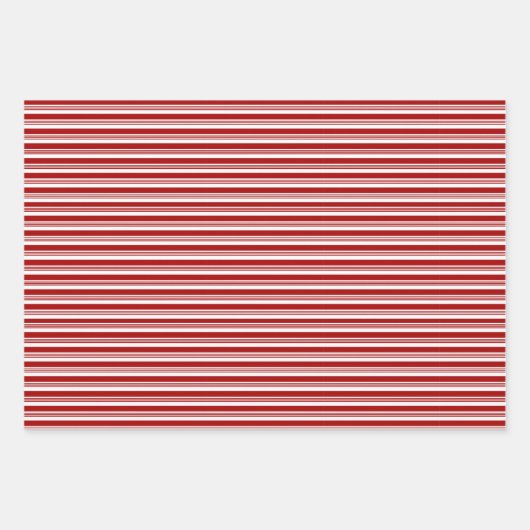 Sets aus rotem weißem Pfefferminzstreifen Geschenkpapier Set (Vorderseite 2)