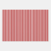 Sets aus rotem weißem Pfefferminzstreifen Geschenkpapier Set (Vorderseite)