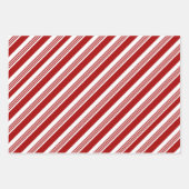 Sets aus rotem weißem Pfefferminzstreifen Geschenkpapier Set (Vorderseite 3)