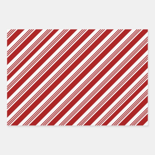 Sets aus rotem weißem Pfefferminzstreifen Geschenkpapier Set (Vorderseite 3)