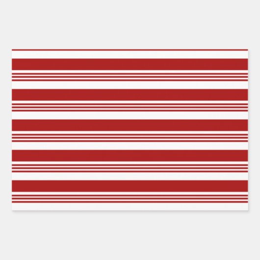 Sets aus rotem weißem Pfefferminzstreifen Geschenkpapier Set (Vorderseite 2)