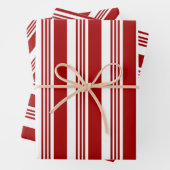 Sets aus rotem weißem Pfefferminzstreifen Geschenkpapier Set (Beispiel)