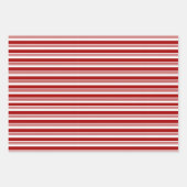 Sets aus rotem weißem Pfefferminzstreifen Geschenkpapier Set (Vorderseite 2)