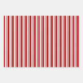 Sets aus rotem weißem Pfefferminzstreifen Geschenkpapier Set (Vorderseite)