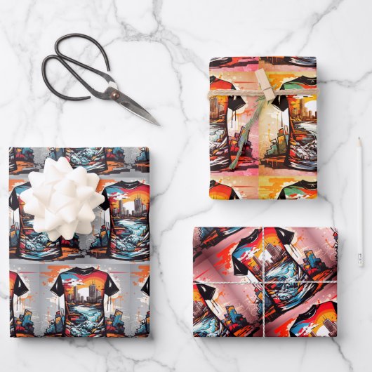 Sets de hojas de papel de regalo Nueva York Geschenkpapier Set (Vorderseite)