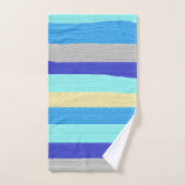 Sets mit blau und goldgestreiftem Badehandtuch (Handtuch)