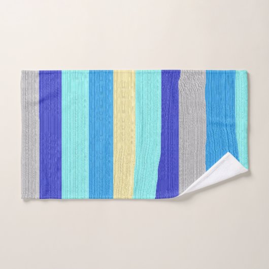 Sets mit blau und goldgestreiftem Badehandtuch (Handtuch)