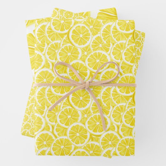 Sets zum Abpacken von geschnittenen Zitronen Geschenkpapier Set (Beispiel)