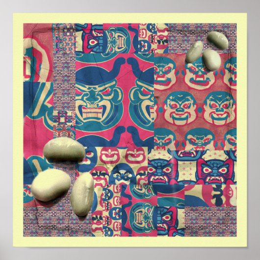Setsubun-Muster-Bohnen-Dämonen Poster (Vorne)