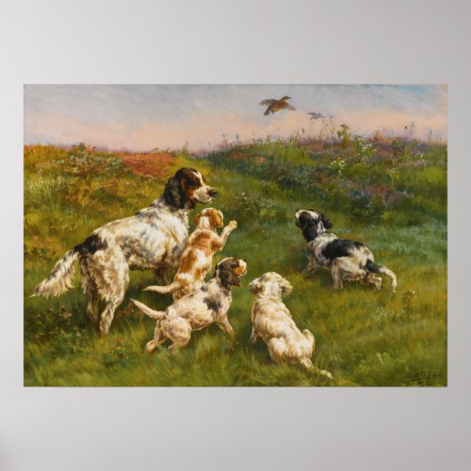 Setter and Pups von Edmund Henry Osthaus Poster (Vorne)