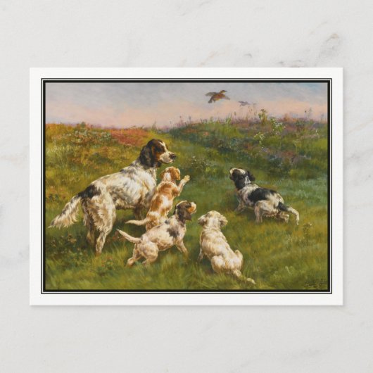 Setter and Pups von Edmund Henry Osthaus Postkarte (Vorderseite)