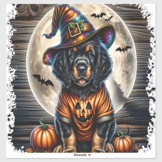 Setter Dog Halloween Square Aufkleber (Blatt)