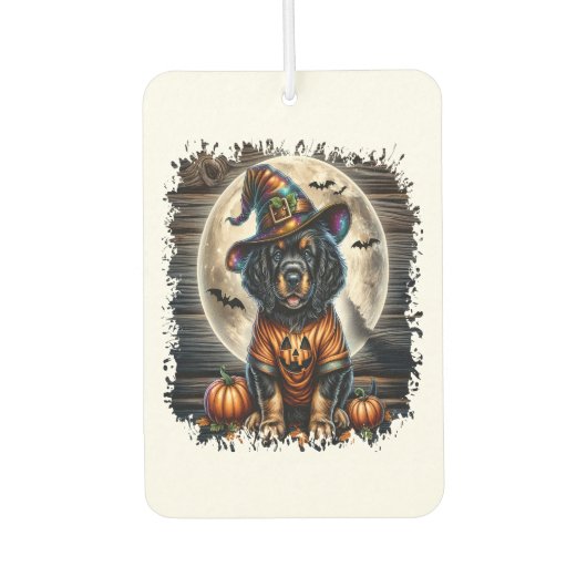 Setter Dog Halloween Square Autolufterfrischer (Vorderseite)