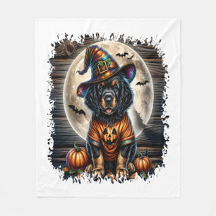 Setter Dog Halloween Square Fleecedecke