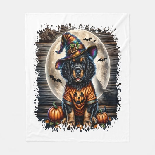 Setter Dog Halloween Square Fleecedecke (Vorderseite)