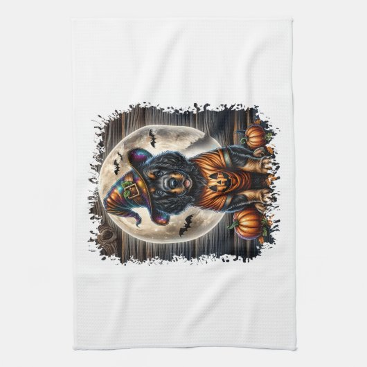 Setter Dog Halloween Square Geschirrtuch (Vertikal)