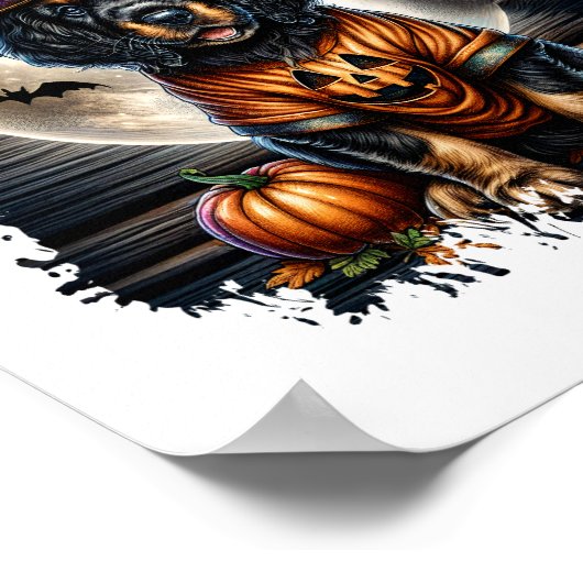 Setter Dog Halloween Square Poster (Ecke)