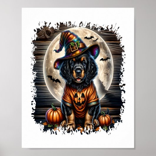 Setter Dog Halloween Square Poster (Vorne)