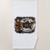 Setter Dog Halloween Square Strandtuch (Vorderseite)