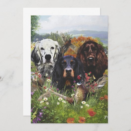 Setter-Familie Einladung (Vorne/Hinten)